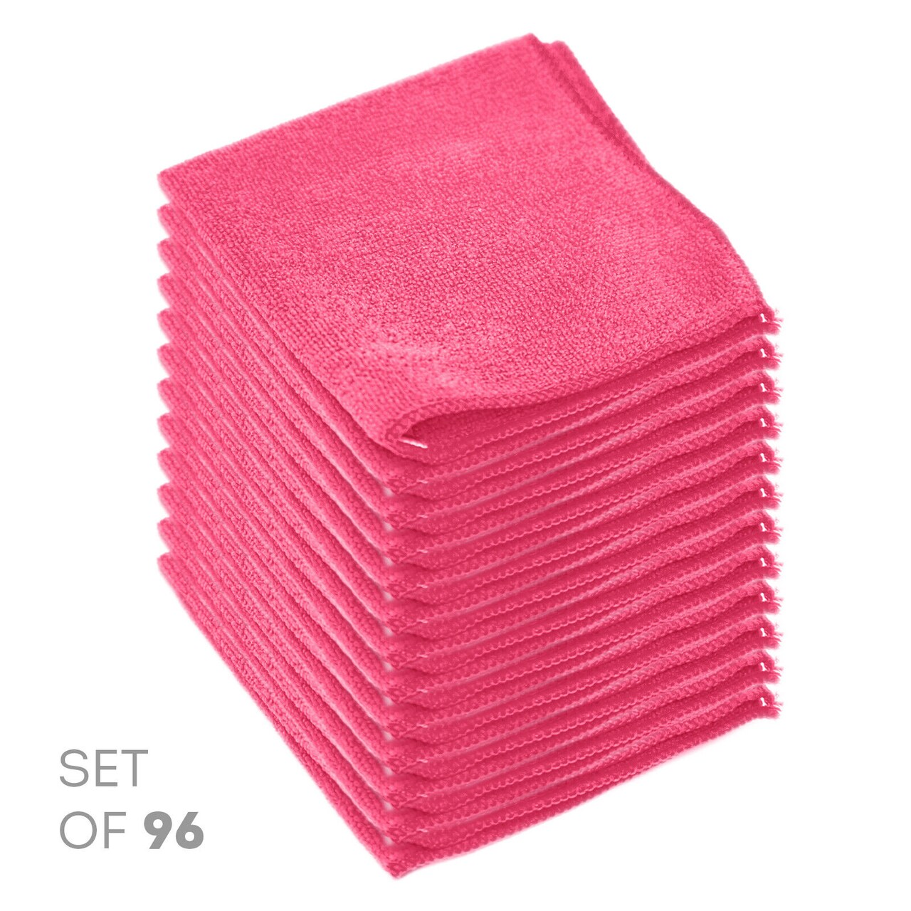 12x12 Inches Ultra-Soft & Non-Abrasive Microfiber Cleaning Cloth 96 pcs
